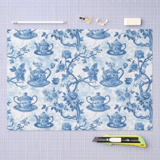 Chinoiserie French Toile du Jouy Theepatroon Tissuepapier (Craft)