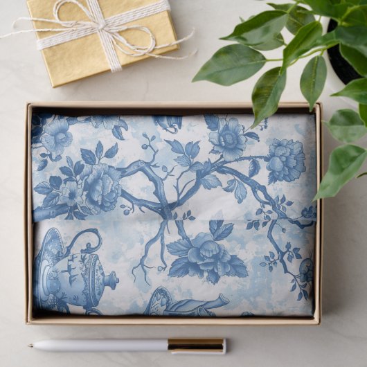 Chinoiserie French Toile du Jouy Theepatroon Tissuepapier (Geschenk)