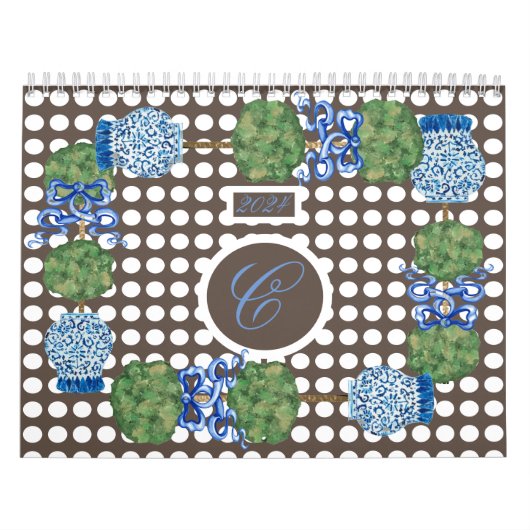 Chinoiserie Garden Topiary Ginger Jar Jars 2024 Kalender (Hoes)