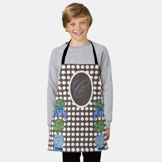 Chinoiserie Garden Topiary Ginger Jar Jars Kinder Schort (Gedragen)