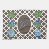 Chinoiserie Garden Topiary Ginger Jar Jars Theedoek (Horizontaal)