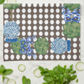 Chinoiserie Garden Topiary Ginger Jar Jars Theedoek (Gevouwen)