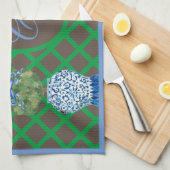 Chinoiserie Garden Topiary Ginger Jar Placema Theedoek (Quarter Fold)