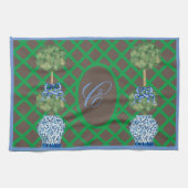 Chinoiserie Garden Topiary Ginger Jar Placema Theedoek (Horizontaal)