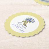 Chinoiserie geel High-Heel Shoe Vrijgezellenfeest Kartonnen Onderzetters (Gekanteld)