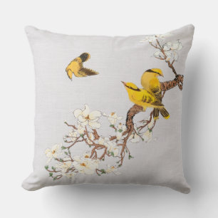  Chinoiserie Gele Vogels Witte Bloemen Kussen