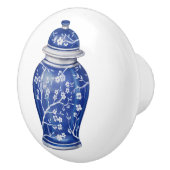 Chinoiserie-gemberpot blauw keramische knop (Rechts)