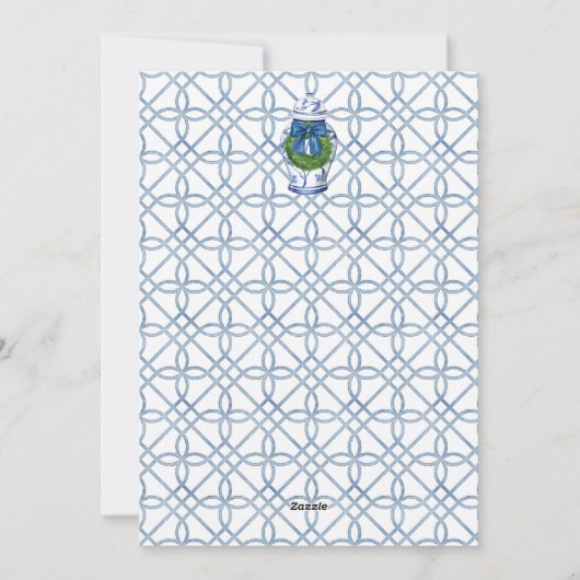 Chinoiserie Gemberpot Feestdagenkaart (Achterkant)