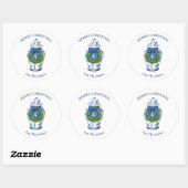 Chinoiserie Gemberpot Krans Ronde Sticker (Vel)