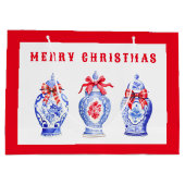 Chinoiserie gemberpot met rode strik | Kerstmis Groot Cadeauzakje (Achterkant)