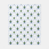 Chinoiserie Gemberpot Monogram Fleece Deken (Voorkant)
