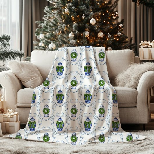 Chinoiserie Gemberpot Monogram Fleece Deken