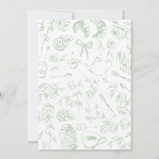 Chinoiserie Geslacht Neutrale Thee Party Baby Show Kaart (Achterkant)