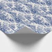 Chinoiserie Gift Wrap - Blauw Toile Wrapping Paper Cadeaupapier (Hoek)