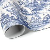 Chinoiserie Gift Wrap - Blauw Toile Wrapping Paper Cadeaupapier (Rol Hoek)