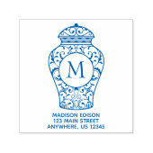 Chinoiserie Ginger Jar Address Self Inking Stamp Zelfinktende Stempel (Design)