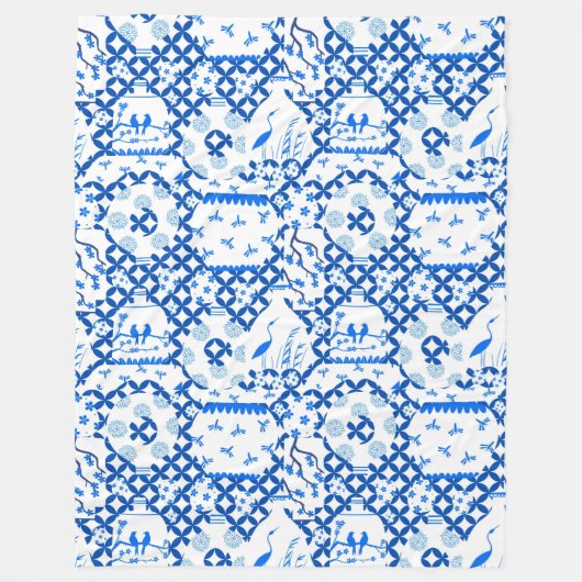 Chinoiserie Ginger Jar Jars Fleece Blanket (Voorkant)