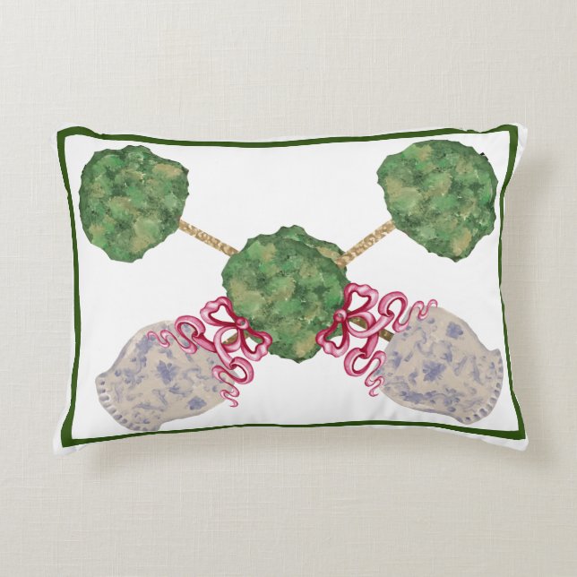 Chinoiserie Ginger Jar Jars Topiary Accent Kussen (Voorkant)