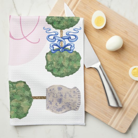 Chinoiserie Ginger Jar Jars Topiary Basket Theedoek (Quarter Fold)