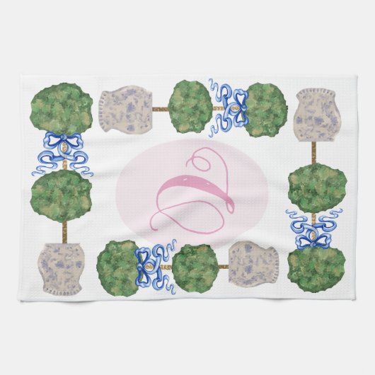 Chinoiserie Ginger Jar Jars Topiary Basket Theedoek (Horizontaal)