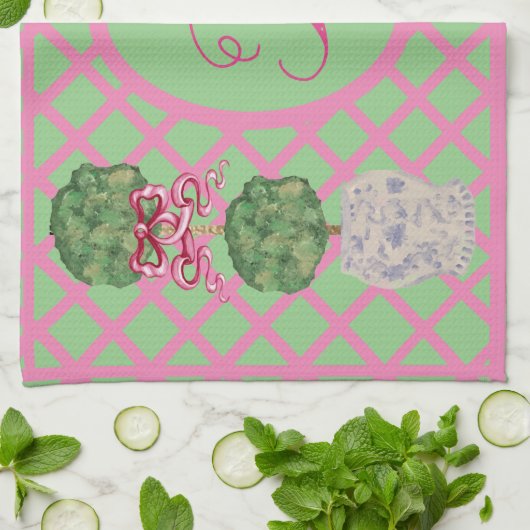 Chinoiserie Ginger Jar Jars Topiary Basket Theedoek (Gevouwen)