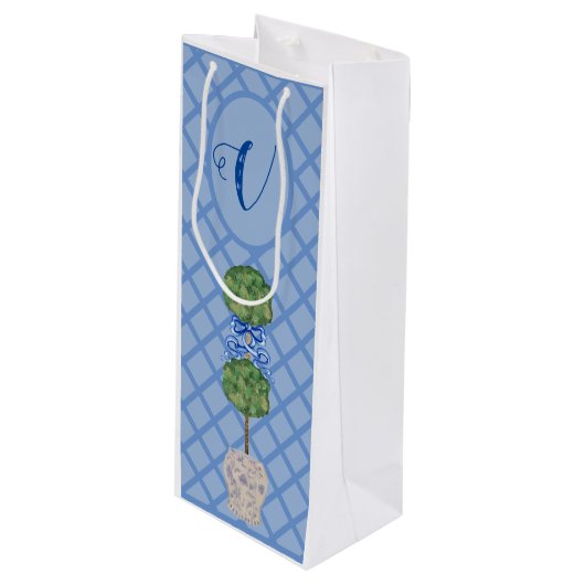 Chinoiserie Ginger Jar Jars Topiary Basket Wijn Cadeautas (Voorkant Gekanteld)