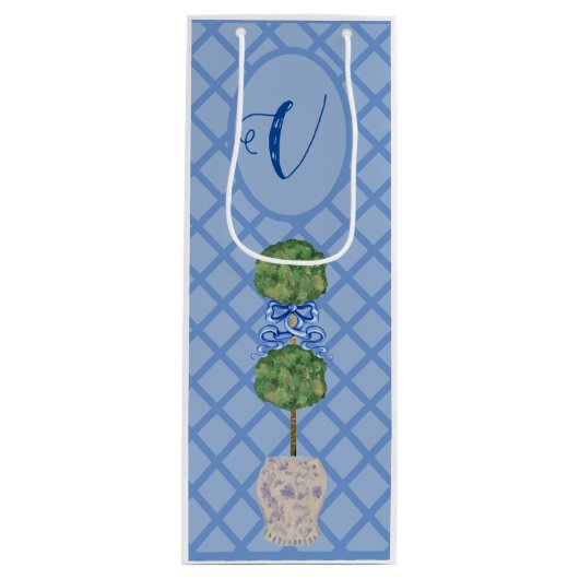 Chinoiserie Ginger Jar Jars Topiary Basket Wijn Cadeautas (Voorkant)