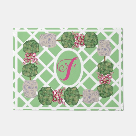 Chinoiserie Ginger Jar Jars Topiary Deurmat (Voorkant)