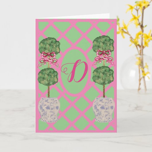 Chinoiserie Ginger Jar Jars Topiary Kaart (Gele Bloem)