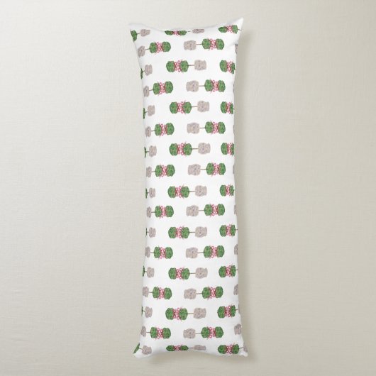 Chinoiserie Ginger Jar Jars Topiary Throw Lichaamskussen (Achterkant (Verticaal))