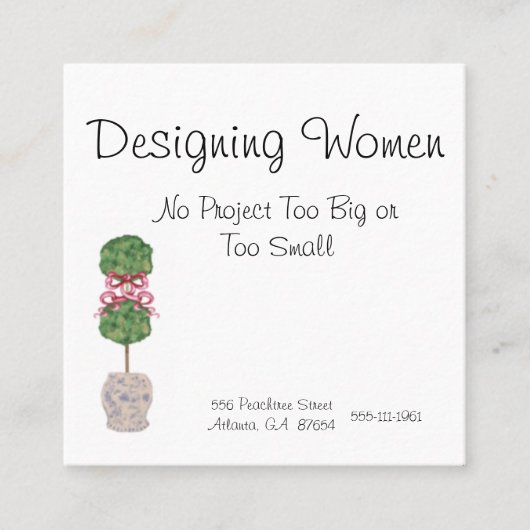 Chinoiserie Ginger Jar Jars Topiary Vierkante Visitekaartje (Voorkant)