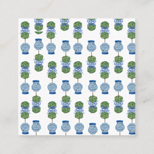 Chinoiserie Ginger Jar Jars Topiary Visitekaartje (Achterkant)