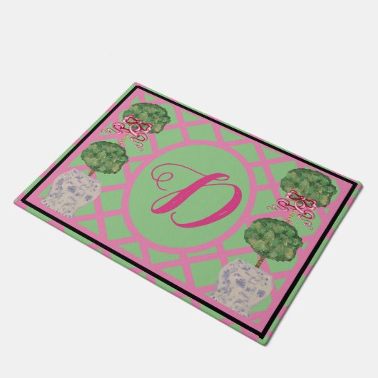 Chinoiserie Ginger Jar Jars Topiary Welkom Deurmat (Schuin)