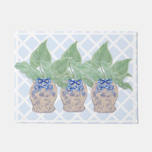 Chinoiserie Ginger Jar Jars Tropical Leaves Deurmat (Voorkant)