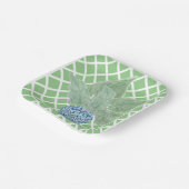 Chinoiserie Ginger Jar Jars Tropical Leaves Papieren Bordje (Gebogen)