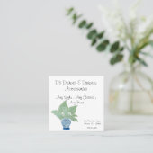 Chinoiserie Ginger Jar Jars Tropical Leaves Vierkante Visitekaartje (Staand voorkant)