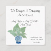 Chinoiserie Ginger Jar Jars Tropical Leaves Vierkante Visitekaartje (Voorkant)