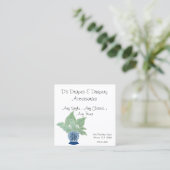 Chinoiserie Ginger Jar Jars Tropical Leaves Vierkante Visitekaartje (Staand voorkant)