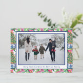 Chinoiserie Ginger Jar Kerstboom Foto Feestdagenkaart (Staand voorkant)