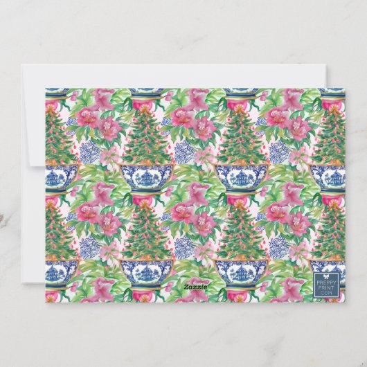 Chinoiserie Ginger Jar Kerstboom Foto Feestdagenkaart (Achterkant)
