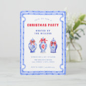 Chinoiserie Ginger Jar KERSTFEEST Kaart (Staand voorkant)