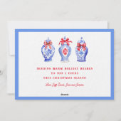 Chinoiserie Ginger Jar Kerstmis Foto Feestdagenkaart (Achterkant)