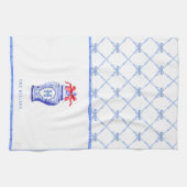 Chinoiserie Ginger Jar Monogram | Rode strik Theedoek (Horizontaal)