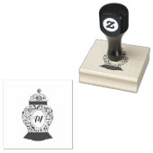 Chinoiserie Ginger Jar Monogram Rubberstempel (Gestempeld)