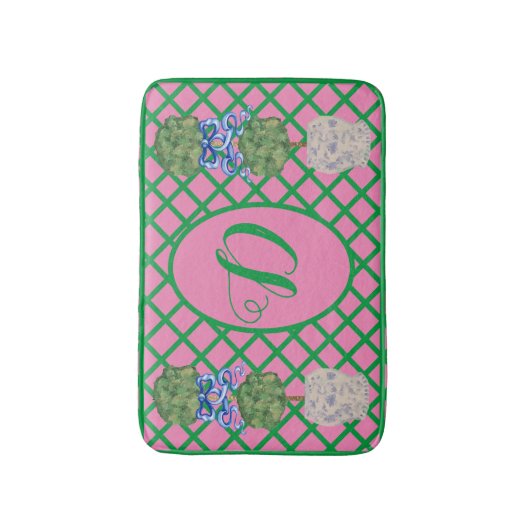 Chinoiserie Ginger Jar Topiary Rug Bath Mat (Voorkant Verticaal)