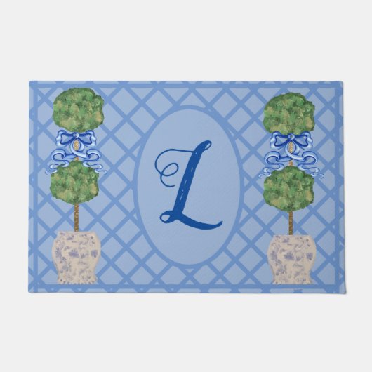 Chinoiserie Ginger Jar Topiary Rug Doormat Deurmat (Voorkant)