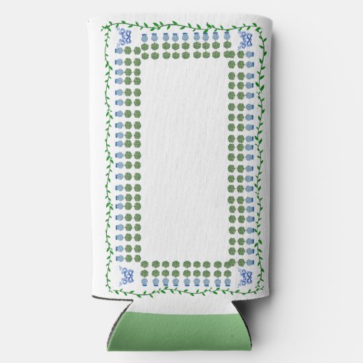 Chinoiserie Ginger Jar Topiary Slim Seltzer Blikjeskoeler (Achterkant)