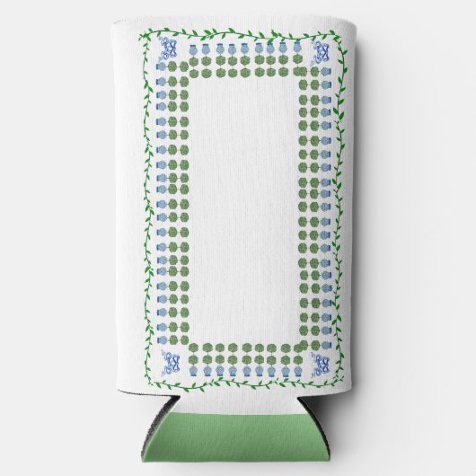 Chinoiserie Ginger Jar Topiary Slim Seltzer Seltzer Blikjeskoeler (Voorkant)