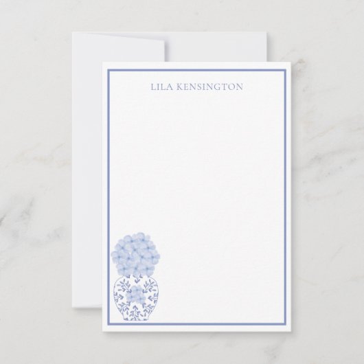 Chinoiserie Ginger Jar Vase & Flowers Note Cards Bedankkaart (Voorkant)