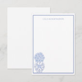 Chinoiserie Ginger Jar Vase & Flowers Note Cards Bedankkaart (Voorkant / Achterkant)